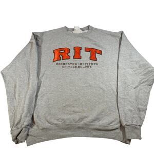 Vintage RIT Champion gray with brown embroidery letters sweatshirt.  Size L